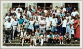 A small part of the family on the factory steps